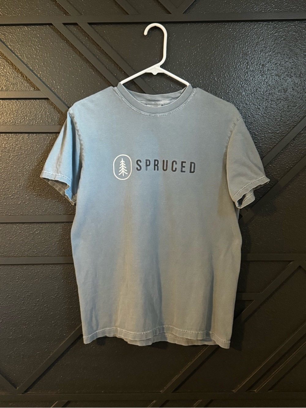 Comfort Colors Washed Blue Spruced Logo Tee